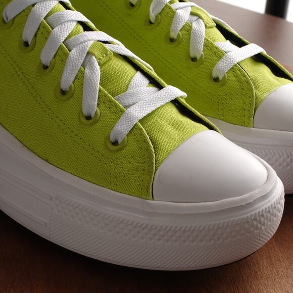 Converse Sneakers Womens SZ 9 Neon Green Move Platform Low Lace Up Casual Shoes - Picture 5 of 13